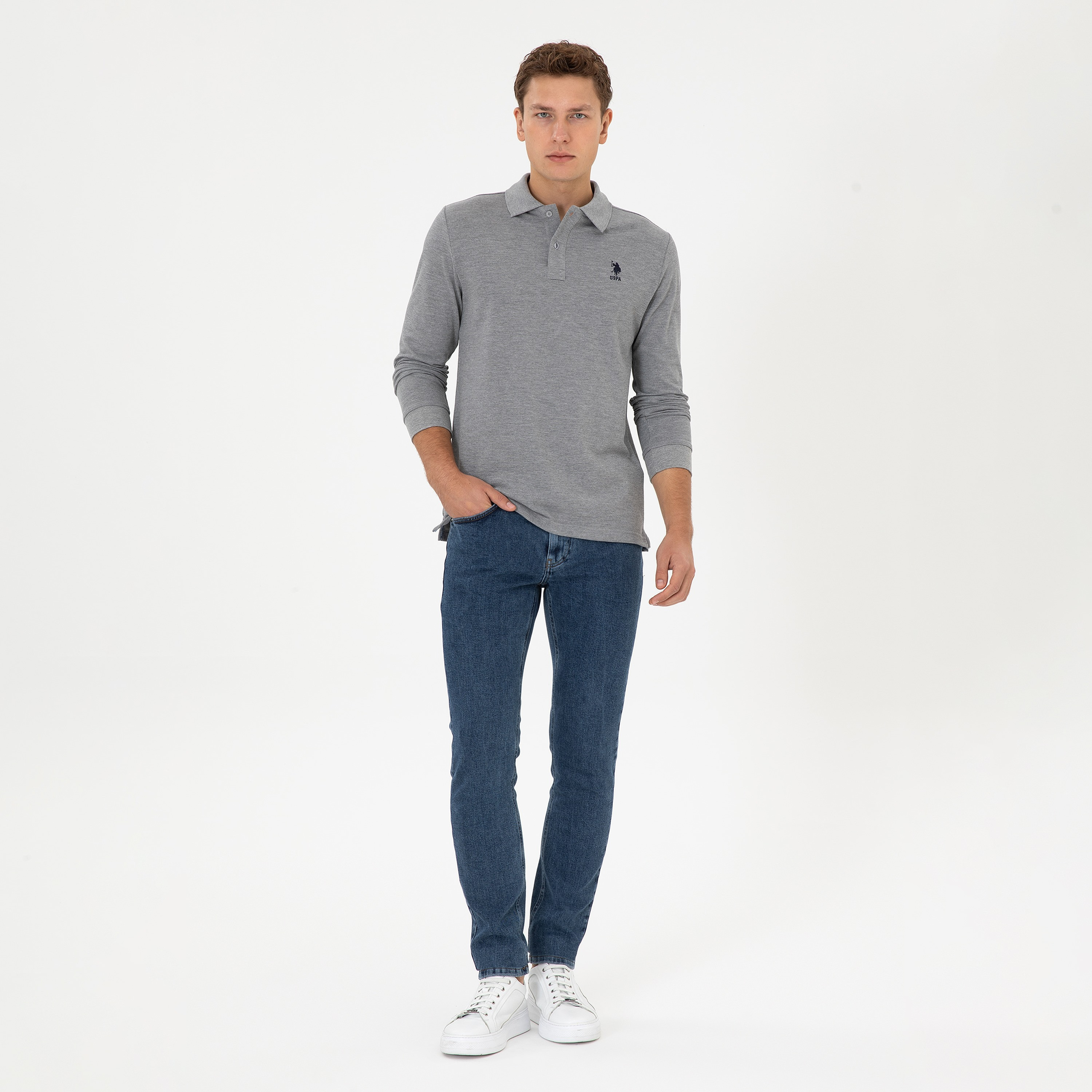 تي شيرت بولو رجالي بياقة وأكمام طويلة سادة من يو إس بولو أسسن-men-clothing-tshirtsandpolos-polos-image-26