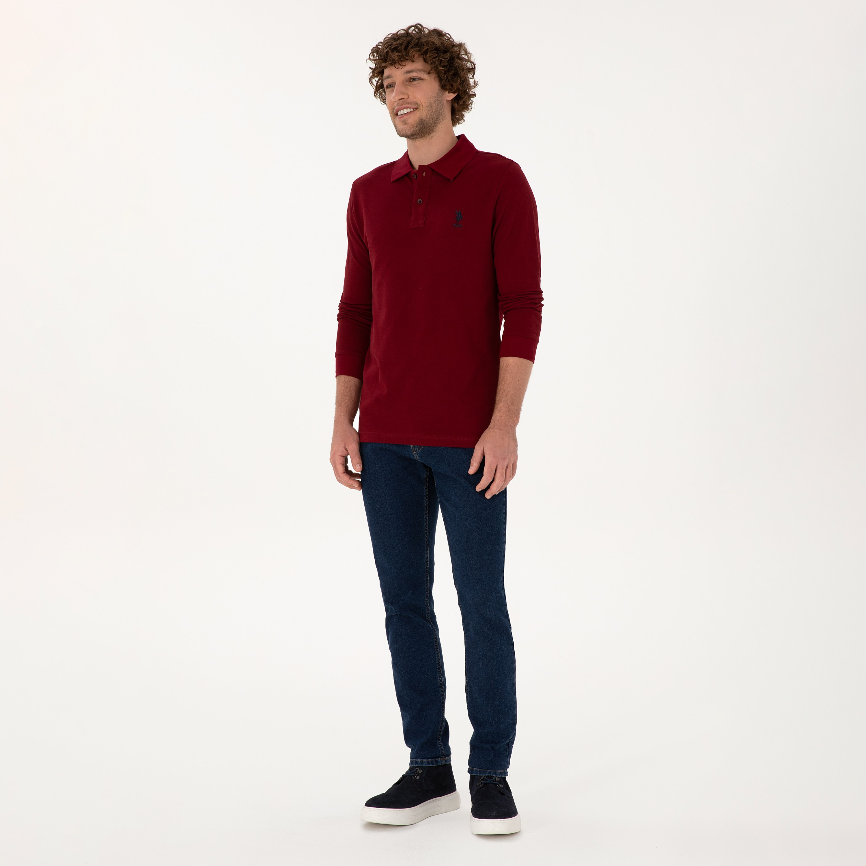 تي شيرت بولو رجالي بياقة وأكمام طويلة سادة من يو إس بولو أسسن-men-clothing-tshirtsandpolos-polos-image-22