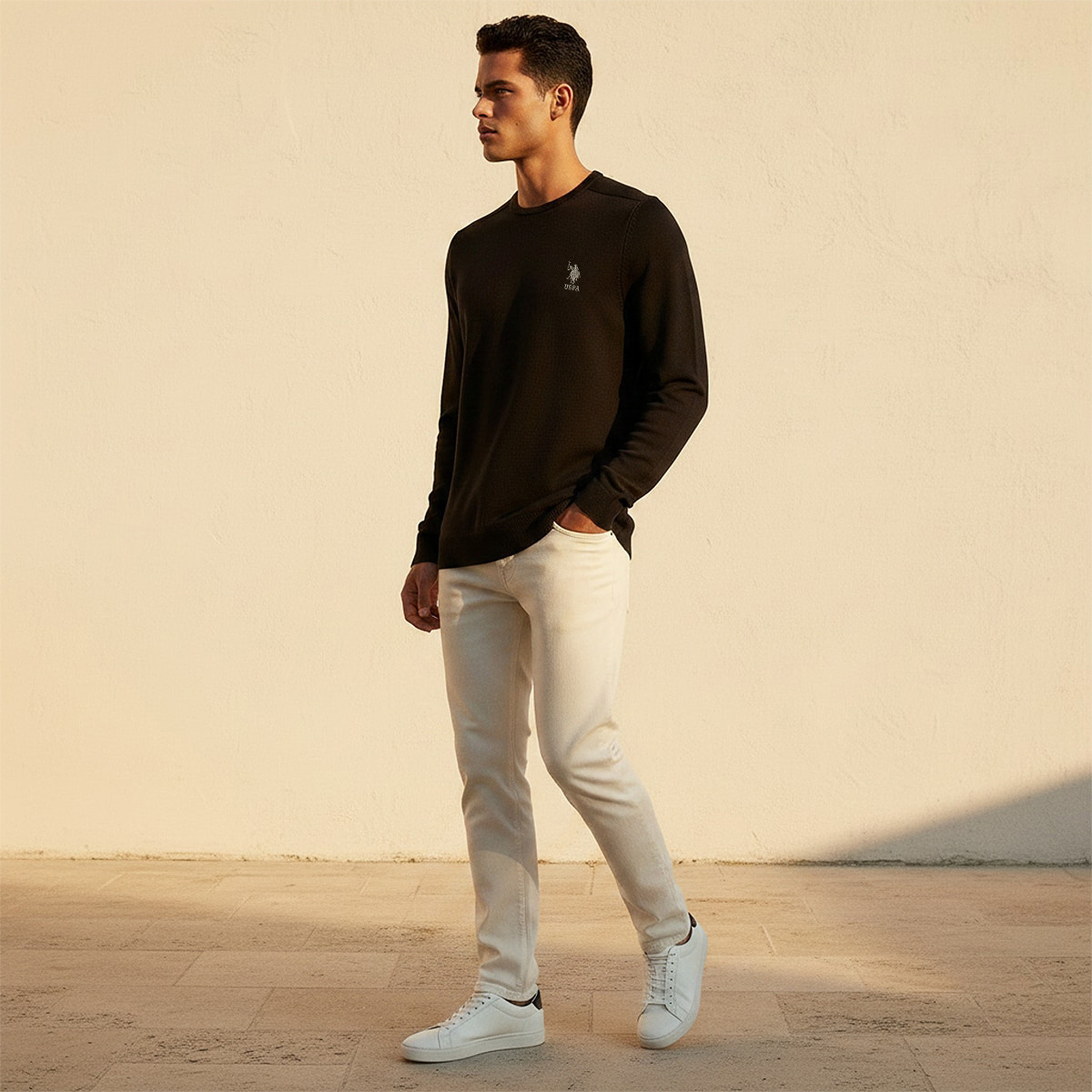 كنزة رجالية برقبة دائرية وأكمام طويلة سادة من يو إس بولو أسسن-men-clothing-sweatersandpullovers-image-6