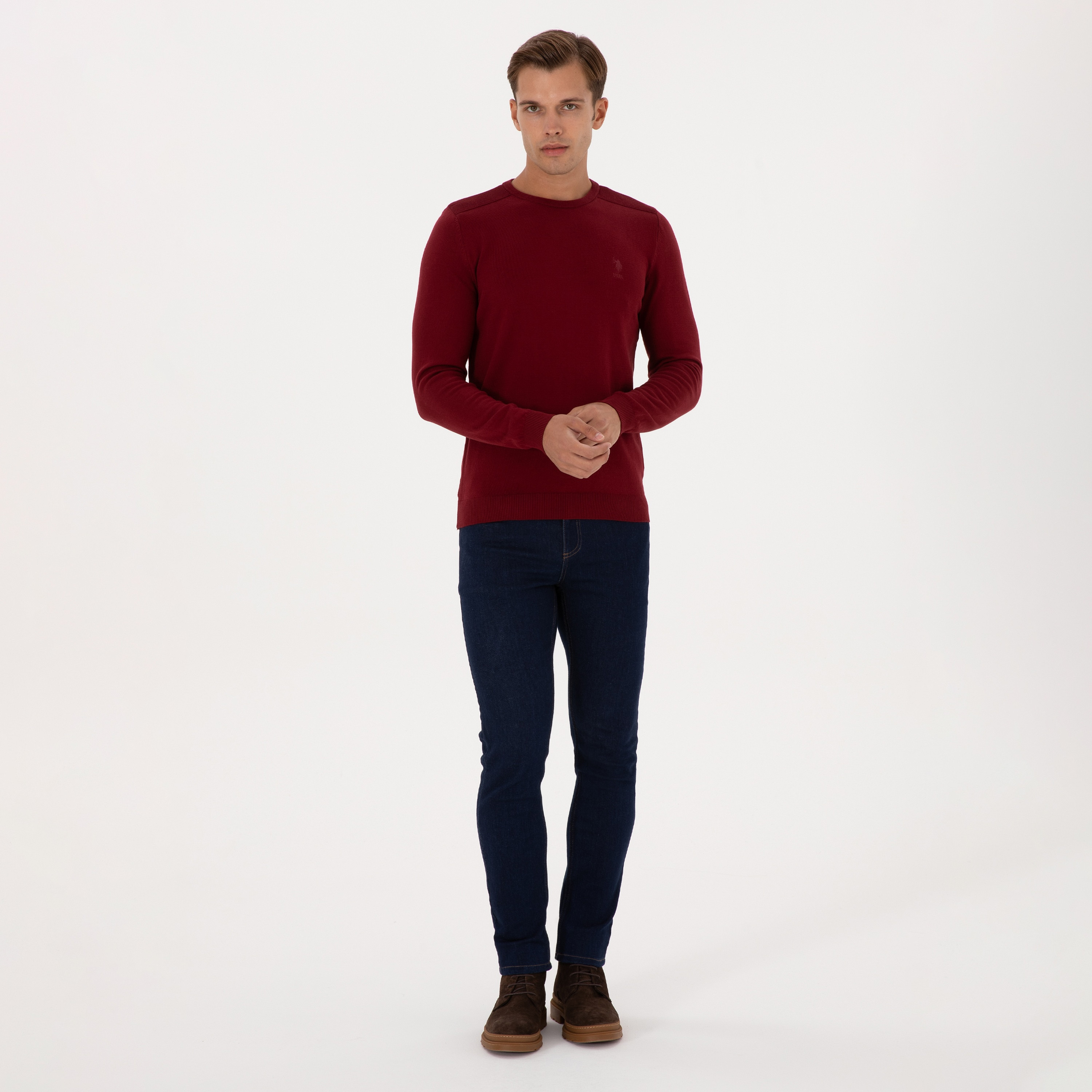 U.S. Polo Assn Plain Crew Neck Long Sleeves Men's Sweater-men-clothing-sweatersandpullovers-image-2