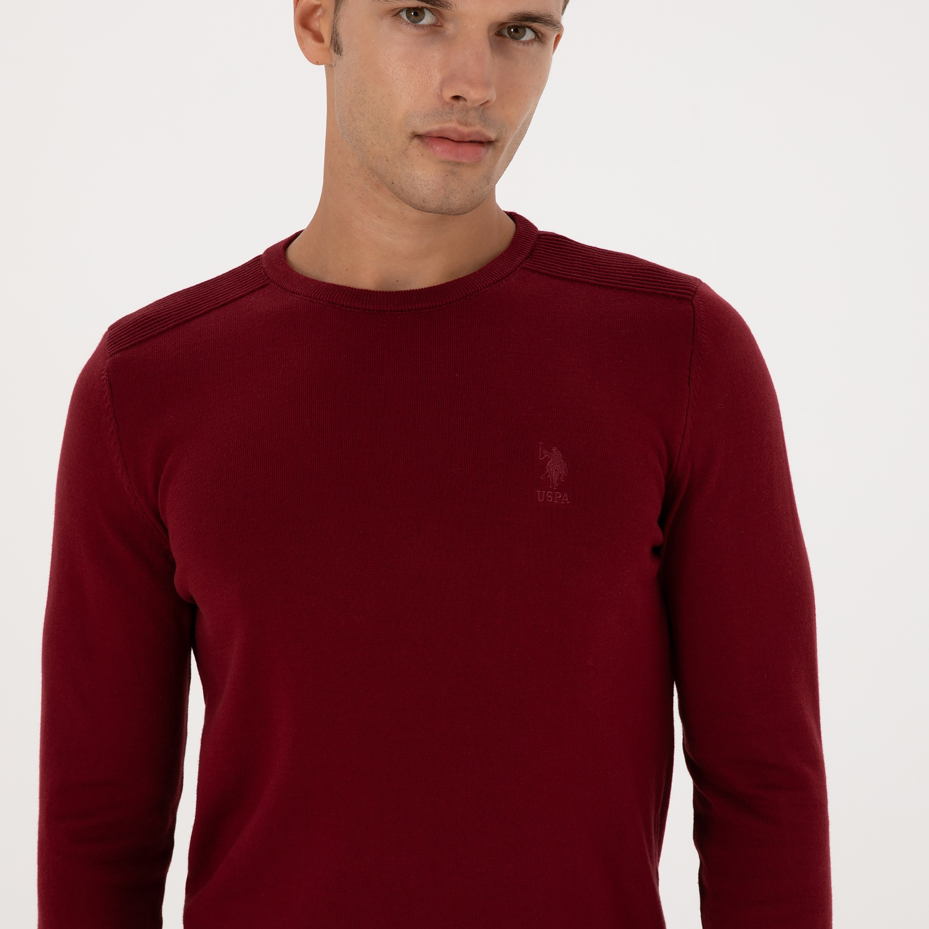 كنزة رجالية برقبة دائرية وأكمام طويلة سادة من يو إس بولو أسسن-men-clothing-sweatersandpullovers-image-9