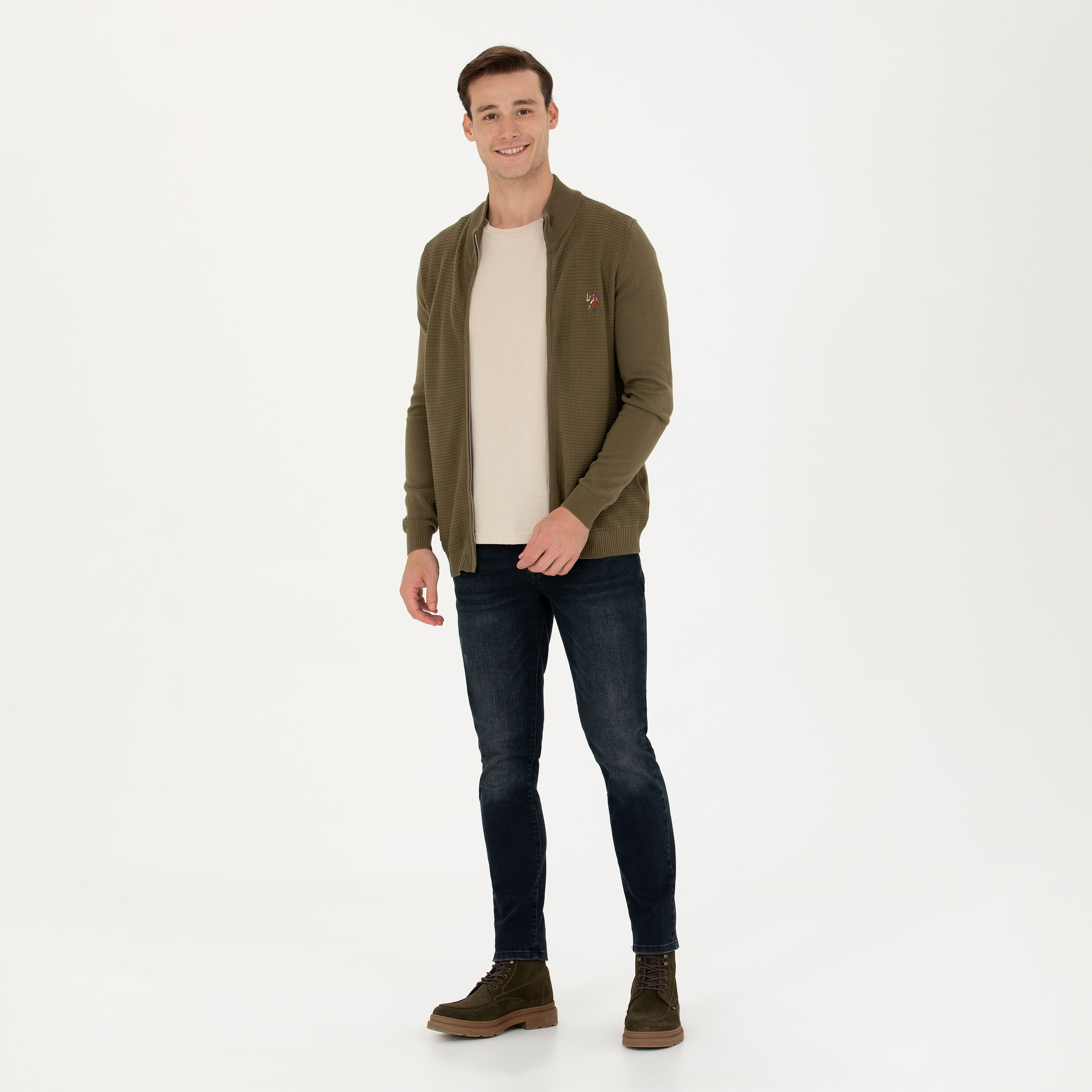 كارديجان رجالي بياقة قائمة محبوكة وأكمام طويلة من يو إس بولو أسسن-men-clothing-sweatersandpullovers-image-2