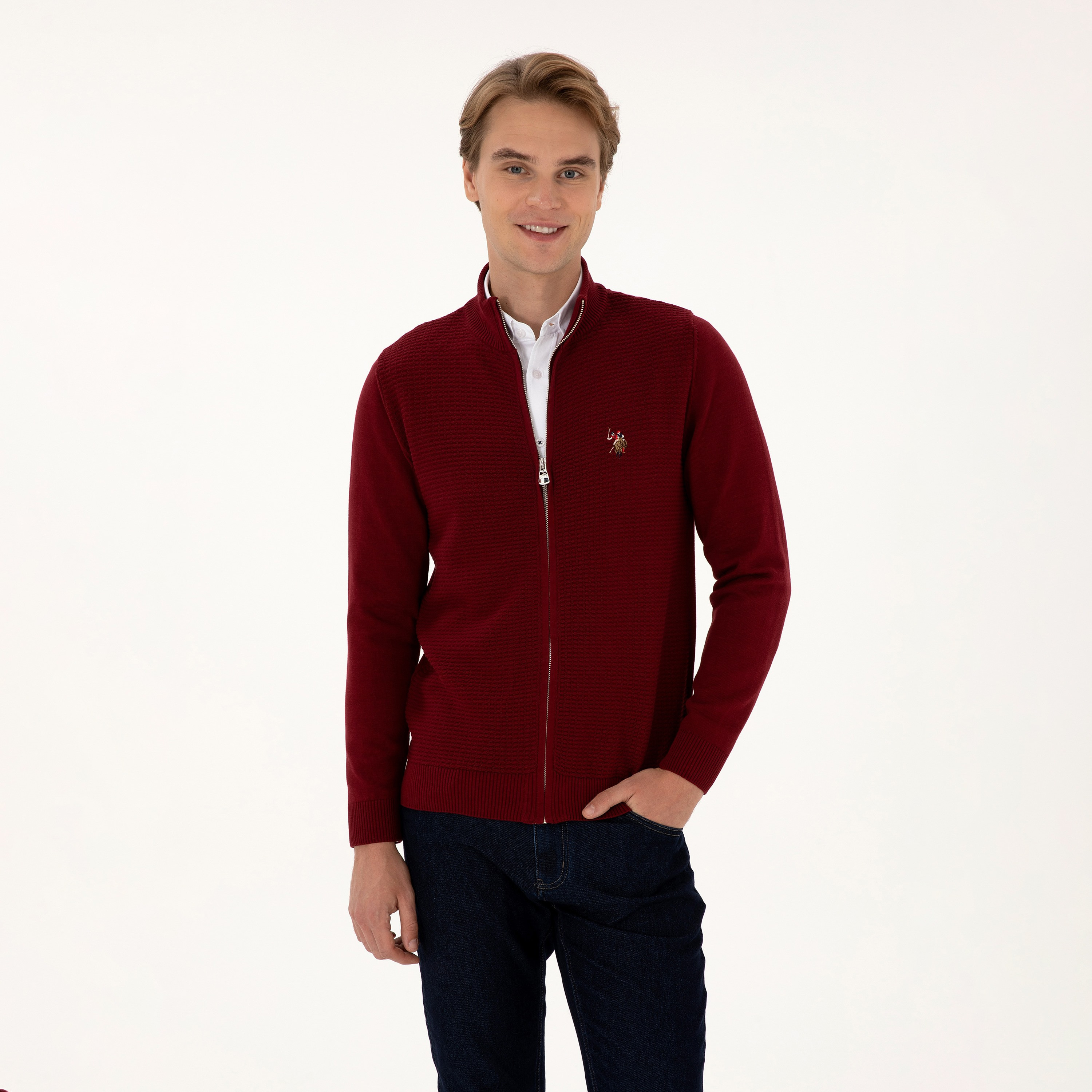 كارديجان رجالي بياقة قائمة محبوكة وأكمام طويلة من يو إس بولو أسسن-men-clothing-sweatersandpullovers-image-9