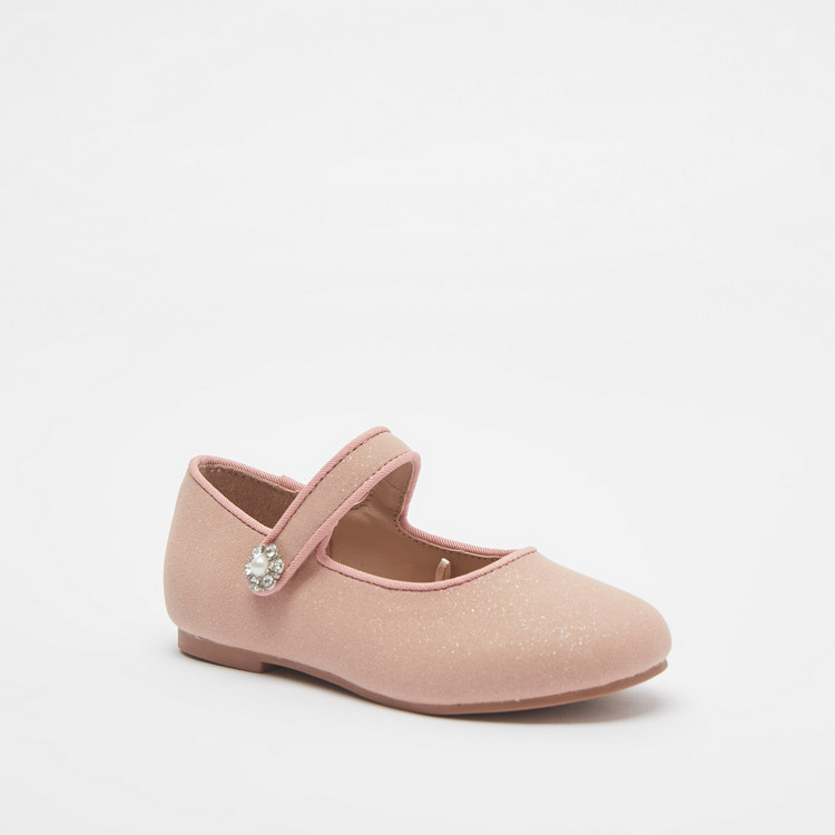 Juniors Mary Jane Shoes with Hook and Loop Closure