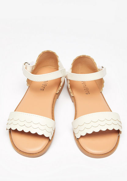 Juniors Textured Sandals with Hook and Loop Closure