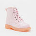 Juniors Glitter Detail High Cut Boots with Zip Closure-Girl%27s Boots-thumbnail-1