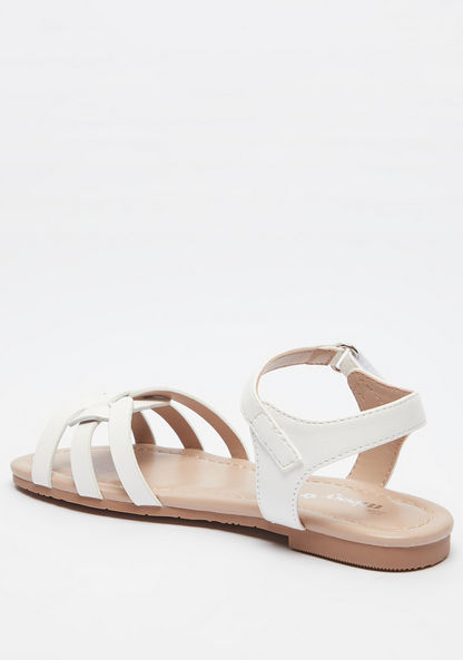 Little Missy Strappy Sandals with Hook and Loop Closure