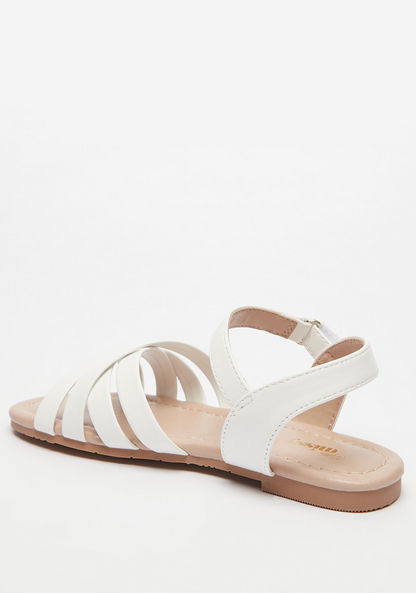 Little Missy Cross Strap Flat Sandals with Hook and Loop Closure-Girl%27s Sandals-image-2