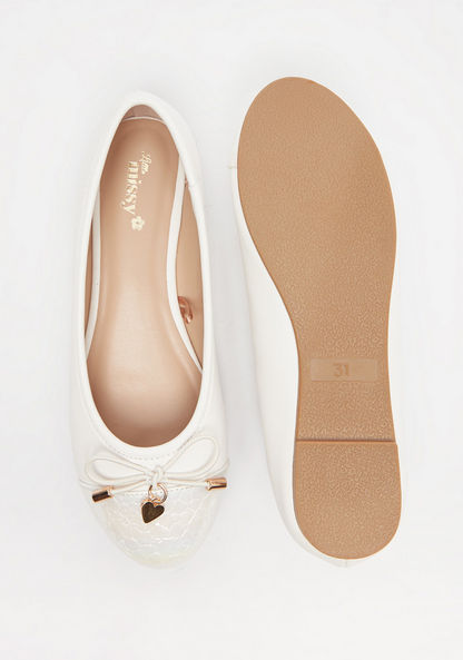 Little Missy Slip-On Ballerina Shoes with Bow Accent