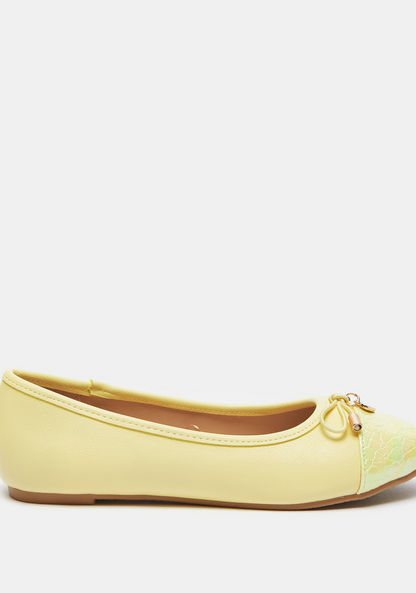 Little Missy Slip-On Ballerina Shoes with Bow Accent