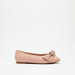 Little Missy Round Toe Slip-On Ballerina Shoes with Bow Accent-Girl%27s Ballerinas-thumbnailMobile-0