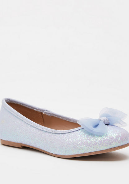 Little Missy Bow Accented Slip-On Round Toe Ballerina Shoes-Girl%27s Ballerinas-image-0
