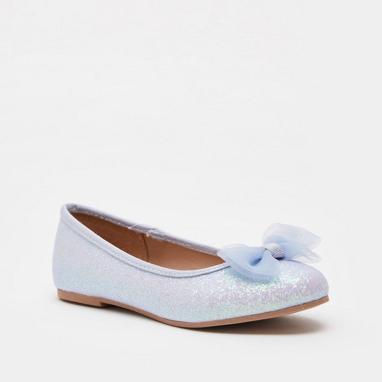 Little Missy Bow Accented Slip-On Round Toe Ballerina Shoes