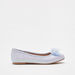 Little Missy Bow Accented Slip-On Round Toe Ballerina Shoes-Girl%27s Ballerinas-thumbnail-2
