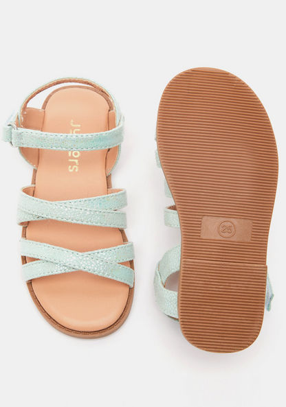 Juniors Strappy Sandals with Hook and Loop Closure-Girl%27s Sandals-image-4