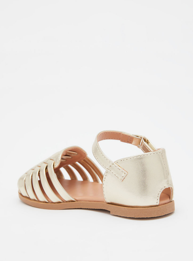 صندل مسطح بشريط إغلاق لاصق من جونيورز-girls-shoes-sandals-image-3
