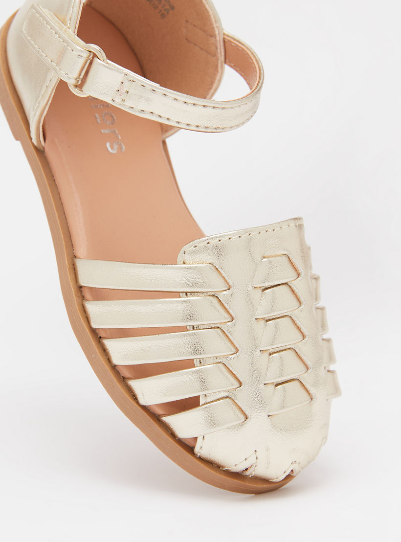 صندل مسطح بشريط إغلاق لاصق من جونيورز-girls-shoes-sandals-image-4