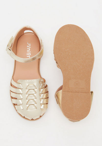 Juniors Flat Sandals with Hook and Loop Closure