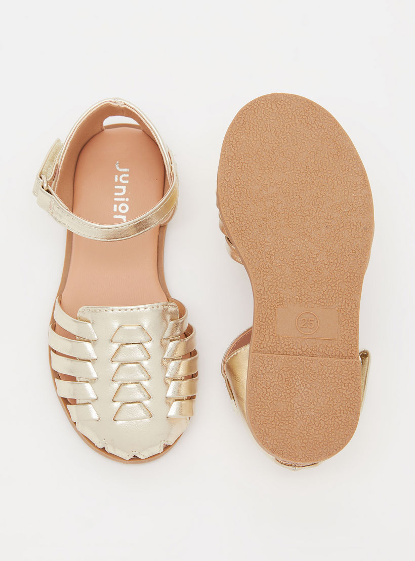 صندل مسطح بشريط إغلاق لاصق من جونيورز-girls-shoes-sandals-image-5