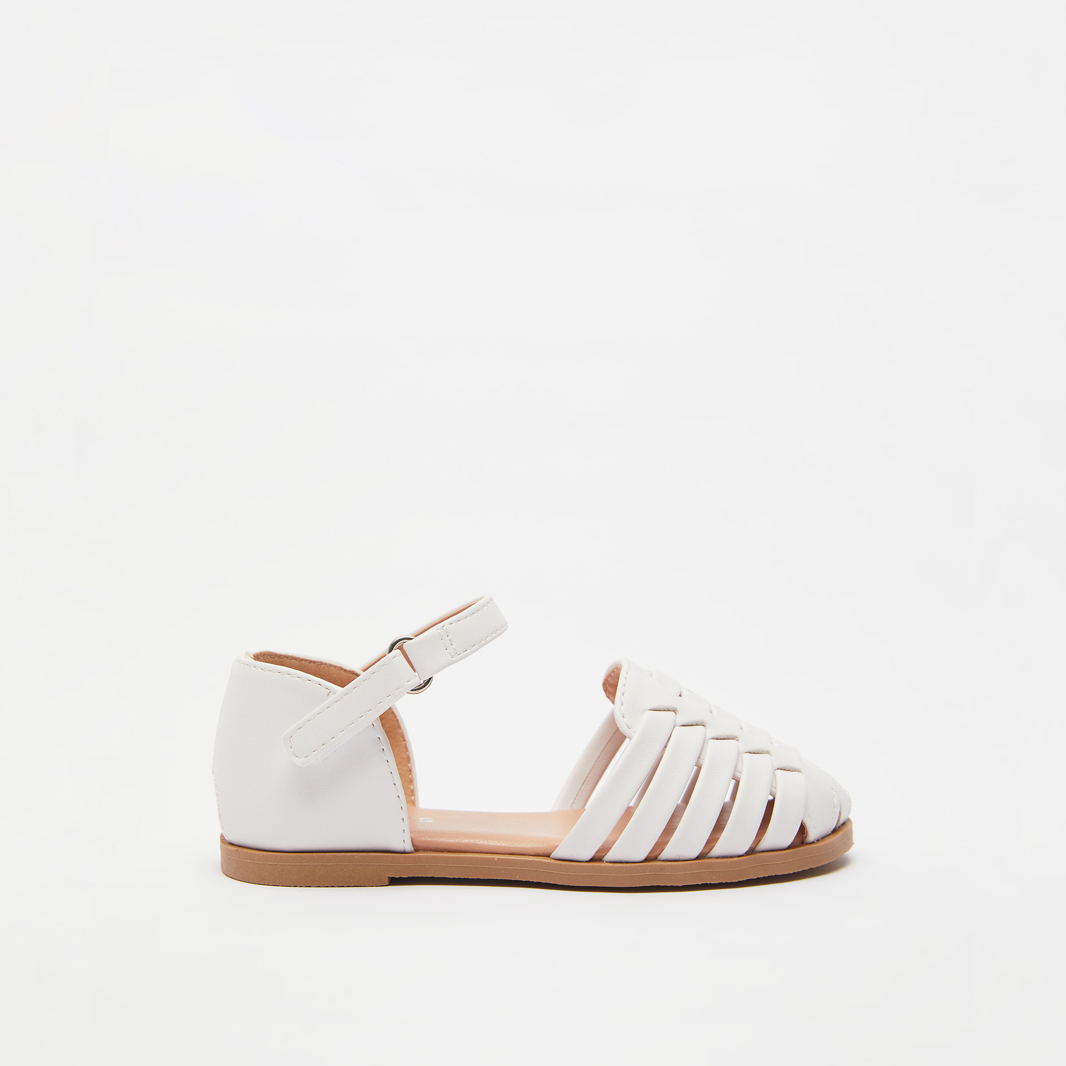 Juniors Flat Sandals with Hook and Loop Closure-girls-shoes-sandals-image-2