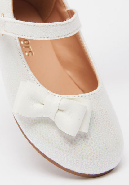 Juniors Bow Accented Mary Jane Shoes with Hook and Loop Closure-Girl%27s Casual Shoes-image-3