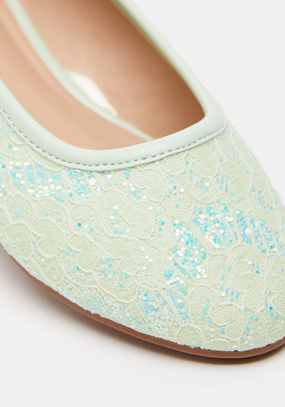 Little Missy Lace Detail Slip-On Ballerina Shoes-Girl%27s Ballerinas-image-3