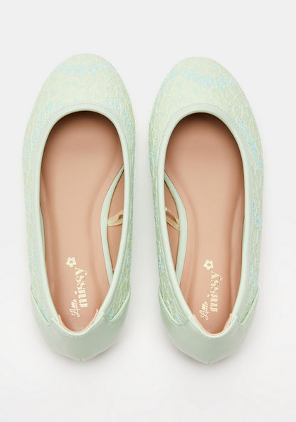 Little Missy Lace Detail Slip-On Ballerina Shoes-Girl%27s Ballerinas-image-4