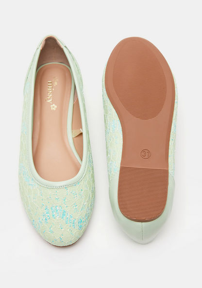 Little Missy Lace Detail Slip-On Ballerina Shoes-Girl%27s Ballerinas-image-5