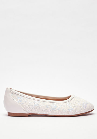Little Missy Lace Detail Slip-On Ballerina Shoes-Girl%27s Ballerinas-image-0