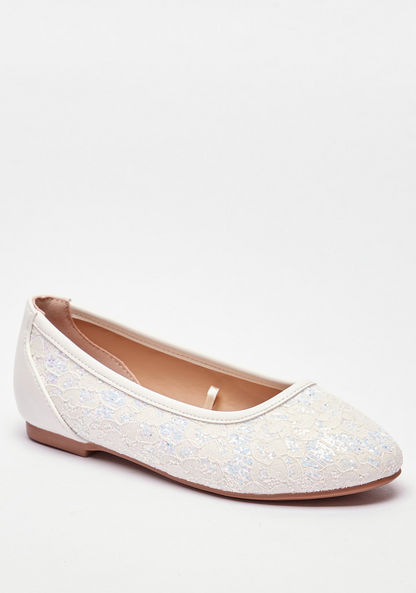 Little Missy Lace Detail Slip-On Ballerina Shoes-Girl%27s Ballerinas-image-1