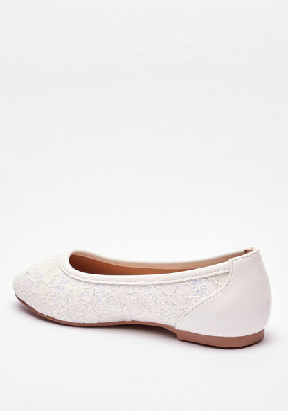Little Missy Lace Detail Slip-On Ballerina Shoes-Girl%27s Ballerinas-image-2