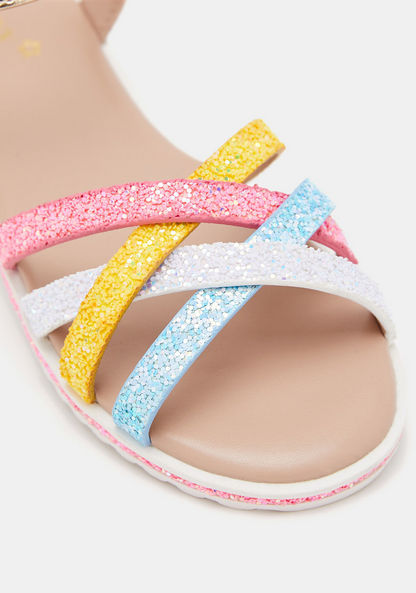 Little Missy Cross Strap Flat Sandals with Hook and Loop Closure-Girl%27s Sandals-image-3
