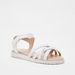 Little Missy Cross Strap Flat Sandals with Hook and Loop Closure-Girl%27s Sandals-thumbnailMobile-1
