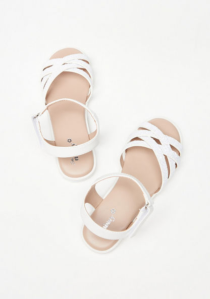 Little Missy Solid Strappy Sandals with Hook and Loop Closure-Girl%27s Sandals-image-1