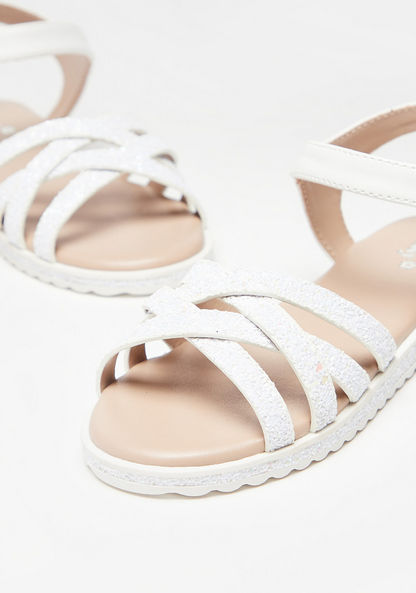 Little Missy Solid Strappy Sandals with Hook and Loop Closure-Girl%27s Sandals-image-3