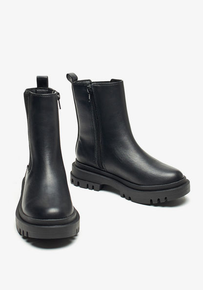Little Missy Solid High Cut Chelsea Boots with Zip Closure