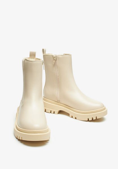 Little Missy Solid High Cut Chelsea Boots with Zip Closure