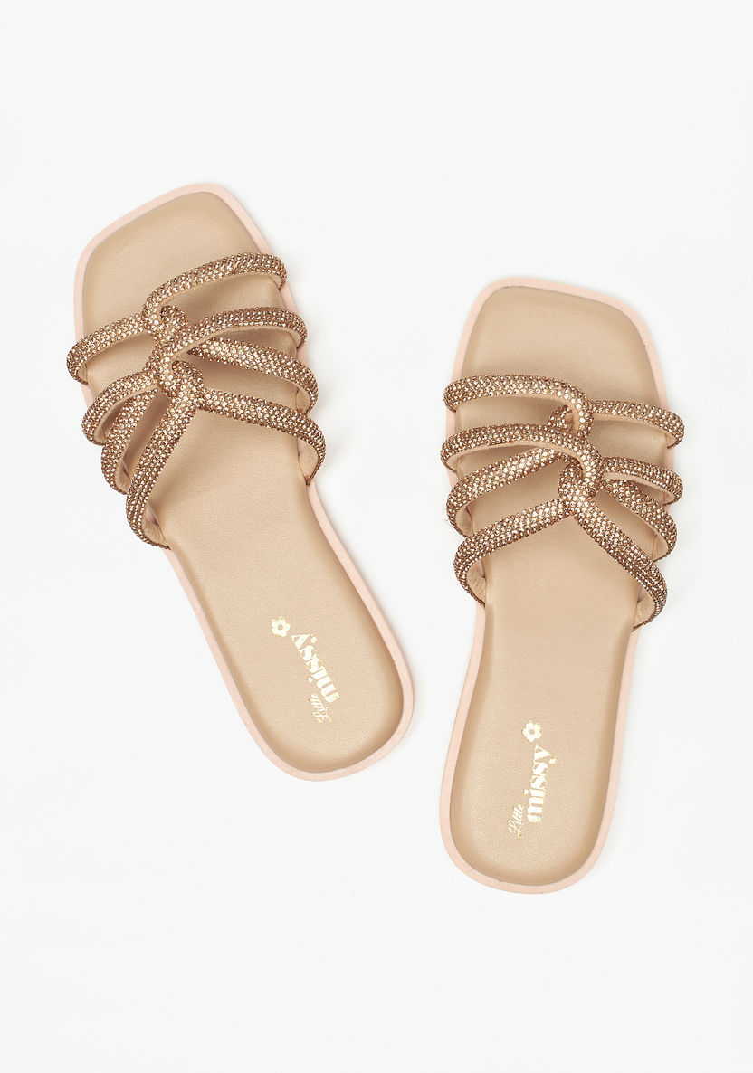 Little Missy Embellished Strap Slide Sandals-Girl%27s Sandals-image-1