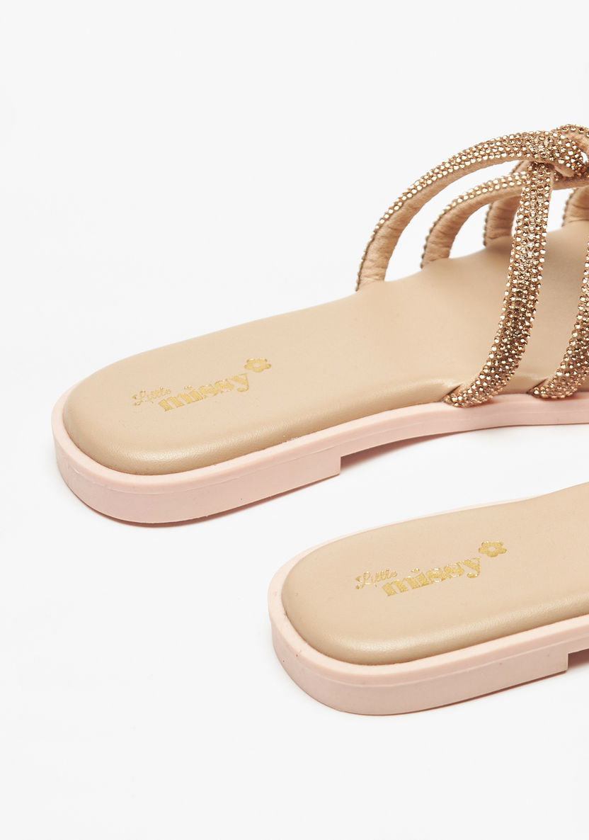 Little Missy Embellished Strap Slide Sandals-Girl%27s Sandals-image-2