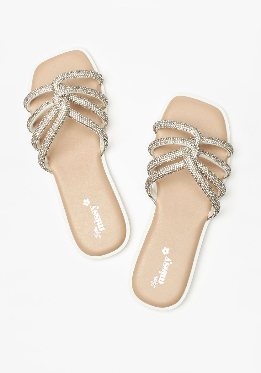 Little Missy Embellished Strap Slide Sandals-Girl%27s Sandals-image-1
