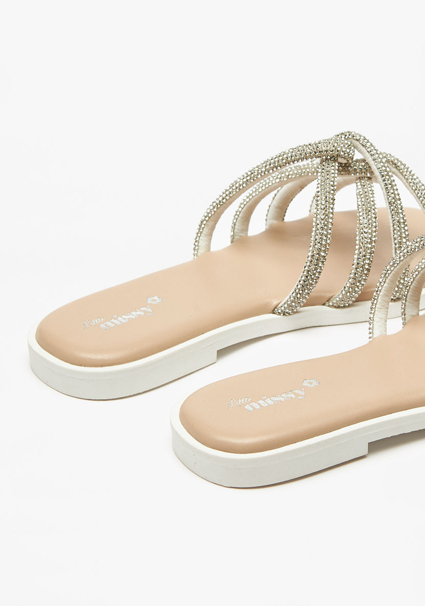 Little Missy Embellished Strap Slide Sandals-Girl%27s Sandals-image-2
