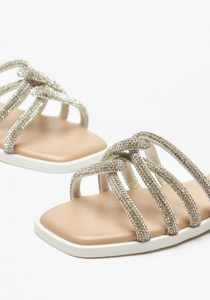 Little Missy Embellished Strap Slide Sandals