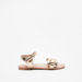 Little Missy Strap Link Detail Sandals with Hook and Loop Closure-Girl%27s Sandals-thumbnail-0