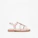 Juniors Star Applique Starp Sandals with Hook and Loop Closure-Girl%27s Sandals-thumbnailMobile-0