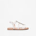 Juniors Star Applique Starp Sandals with Hook and Loop Closure-Girl%27s Sandals-thumbnailMobile-0