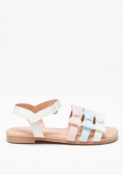 Juniors Strappy Sandals with Hook and Loop Closure-Girl%27s Sandals-image-0