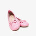 Little Missy Quilted Ballerina Shoes with Bow Detail-Girl%27s Ballerinas-thumbnailMobile-3