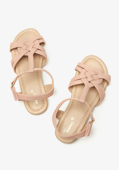 Little Missy Slip-On Strap Sandals with Hook and Loop Closure