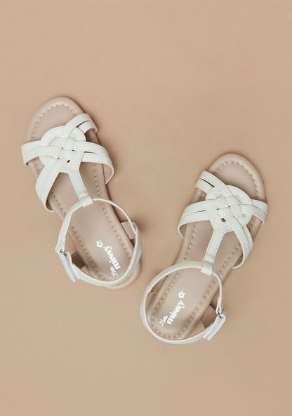 Little Missy Slip-On Strap Sandals with Hook and Loop Closure-Girl%27s Casual Shoes-image-1
