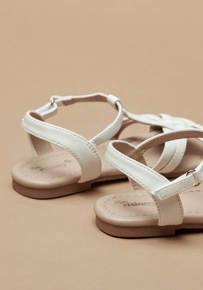Little Missy Slip-On Strap Sandals with Hook and Loop Closure